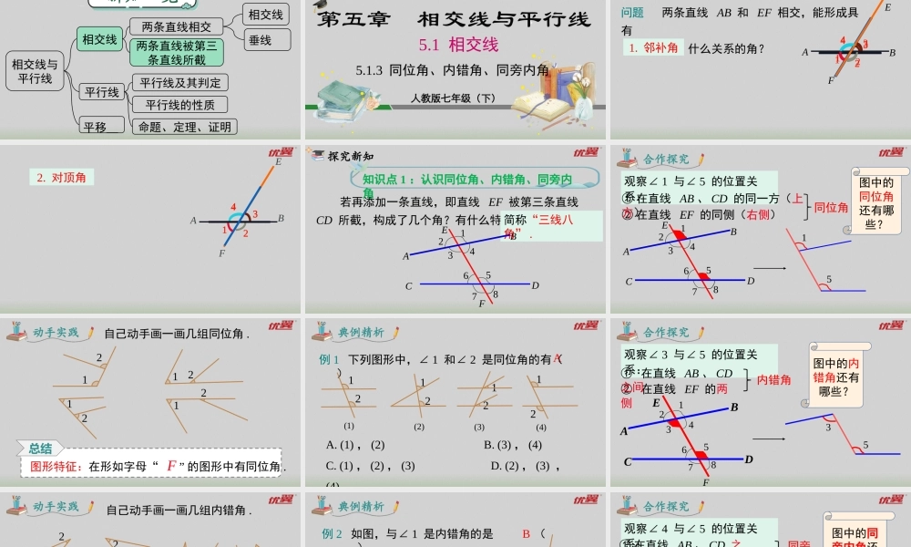 5.1.3 同位角、内错角、同旁内角.pptx