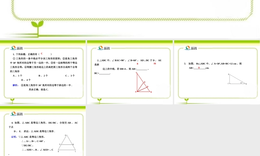 《等腰三角形（第3课时）》即时练习2.ppt