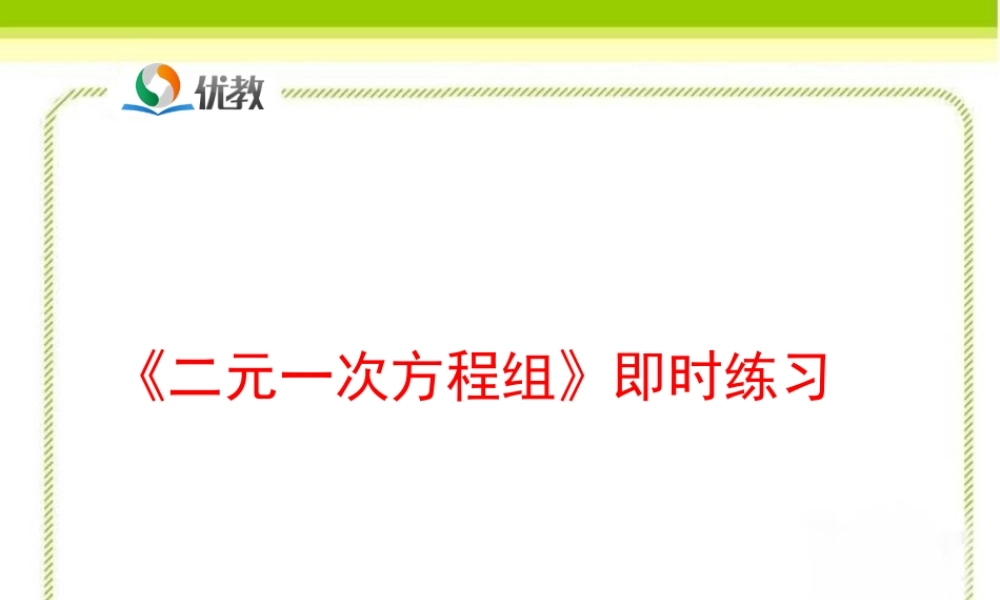 《二元一次方程组》即时练习2.ppt