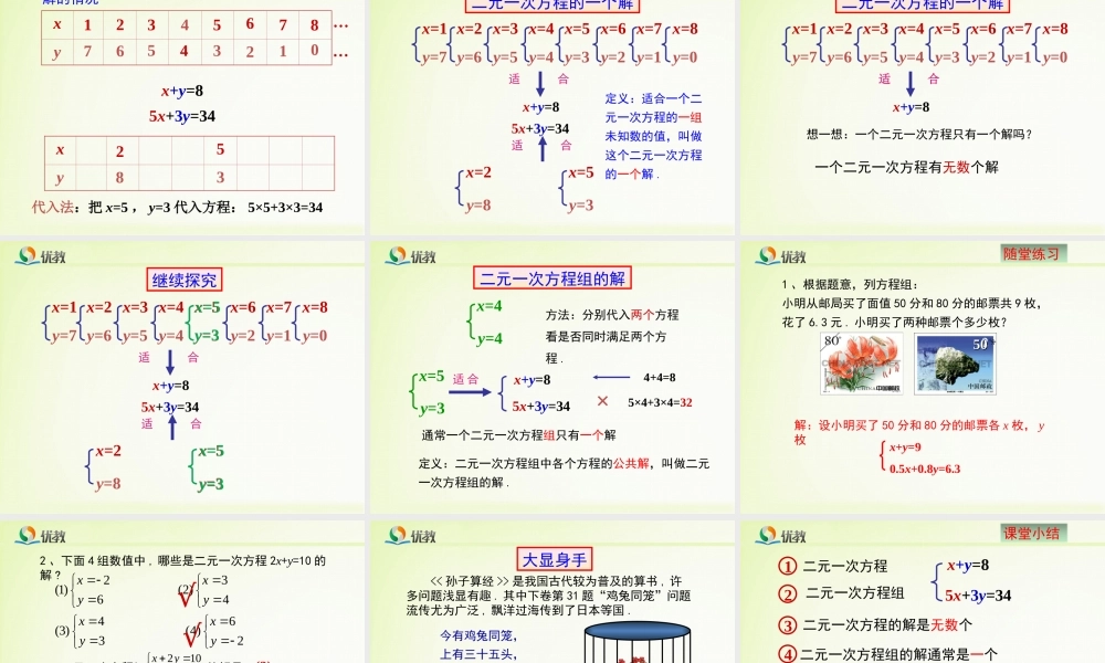 《二元一次方程组》新授课课件.ppt