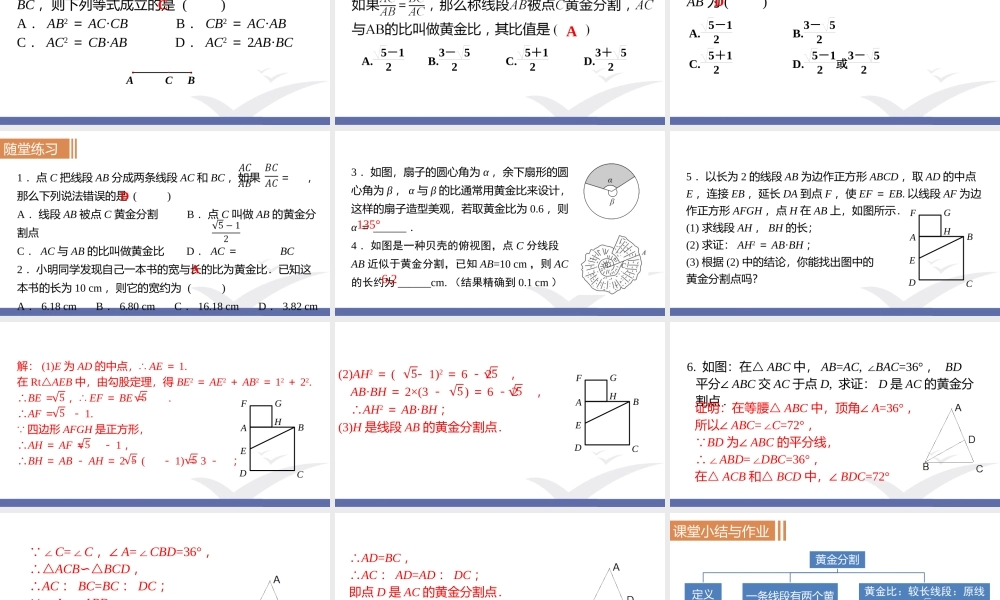 第4课时　黄金分割.pptx