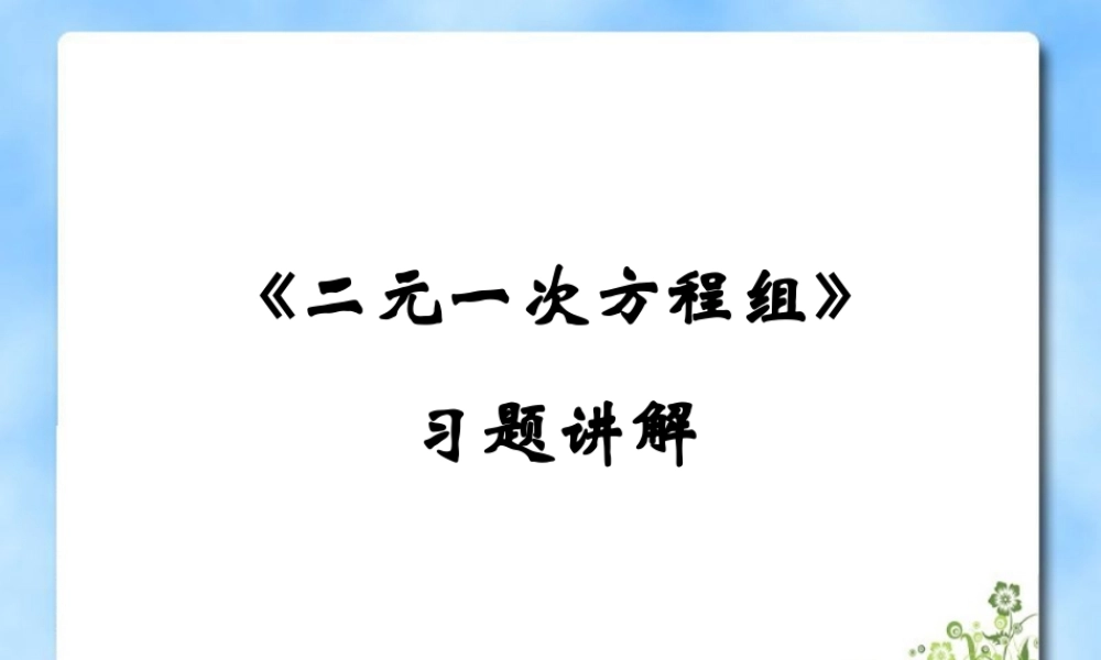 《二元一次方程组》习题复习课件.ppt