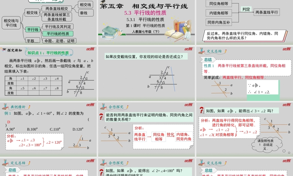 5.3.1 第1课时 平行线的性质.pptx