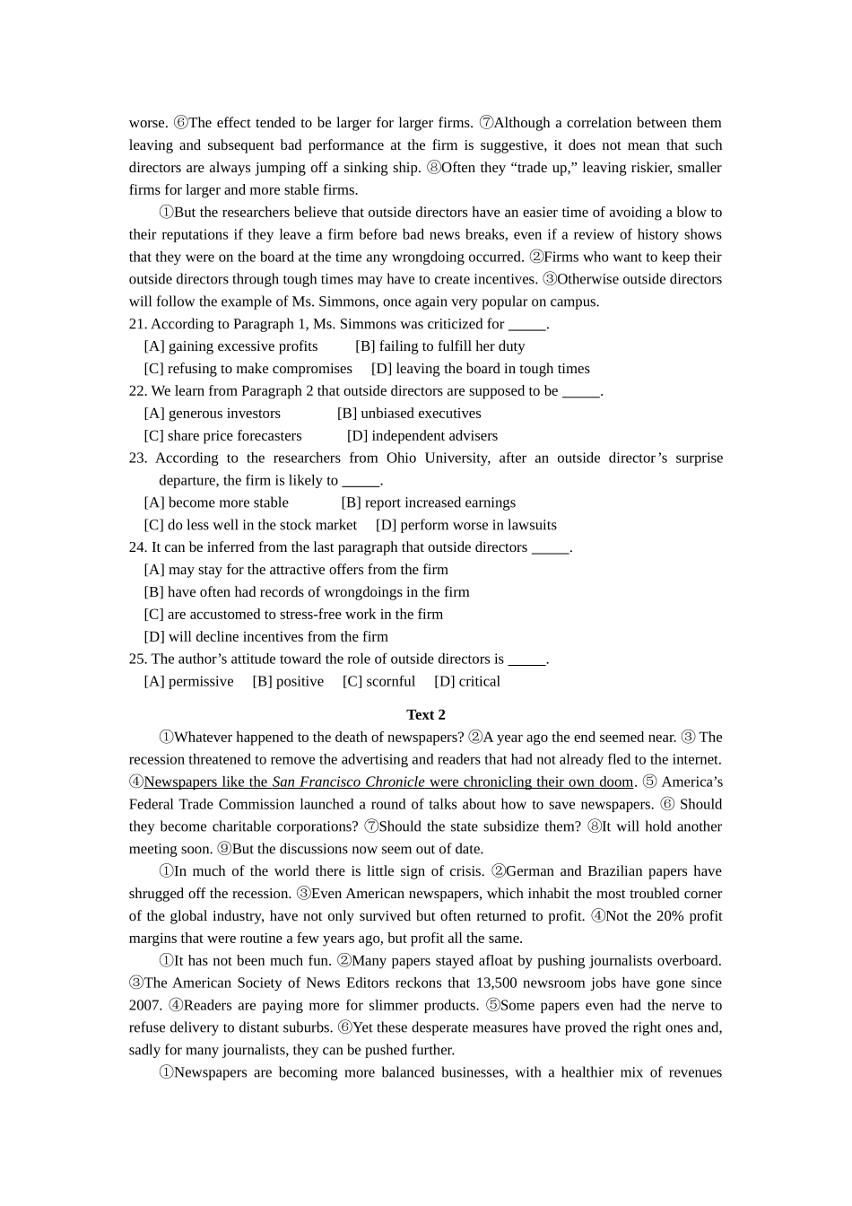 2011英语二考研英语真题【公众号：葱哥说考研 考研资料免费分享】.doc_第3页