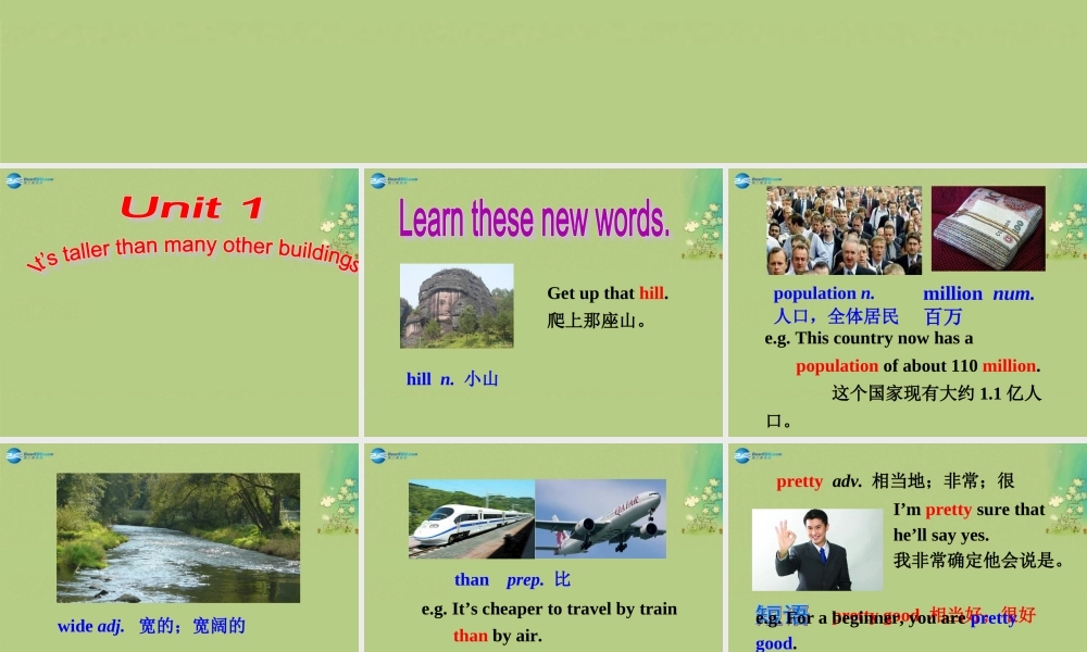 【倍速课时学练】八年级英语上册 Module 2 Unit 1 It's taller than many other buildings课件 .ppt