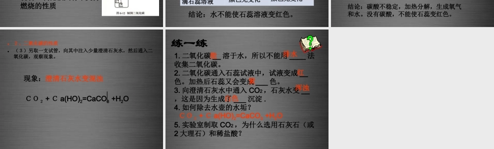 【高效课堂宝典训练】九年级化学上册 第6单元 实验活动2 二氧化碳的实验室制取和性质课件 （新版）新人教版.ppt