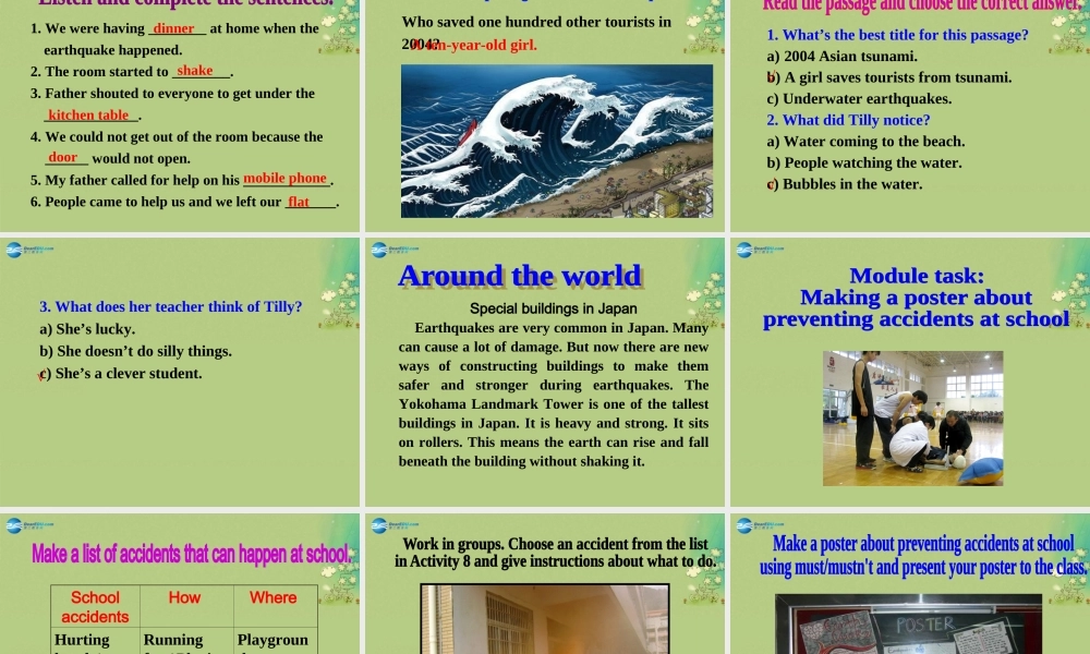 【倍速课时学练】八年级英语上册 Module 12 Unit 3 Language in use课件 .ppt