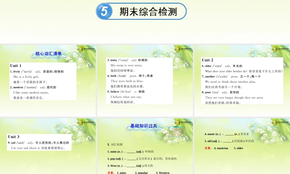 【金榜学案】七年级英语下册 Module 12 Western music模块复习课课件 .ppt