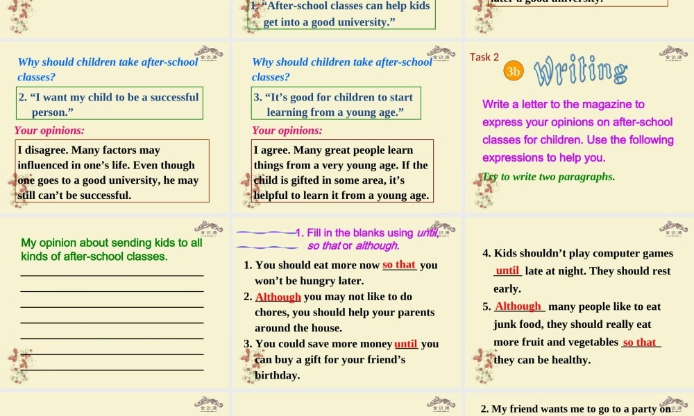 【金识源】八年级英语上册 Unit 2 Why don't you talk to your parents（第6课时）课件 .ppt