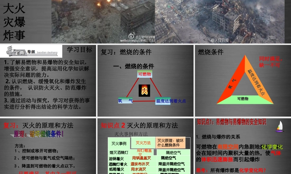 【高效课堂宝典训练】九年级化学上册 第7单元 课题1 燃烧与灭火课件2 （新版）新人教版.ppt