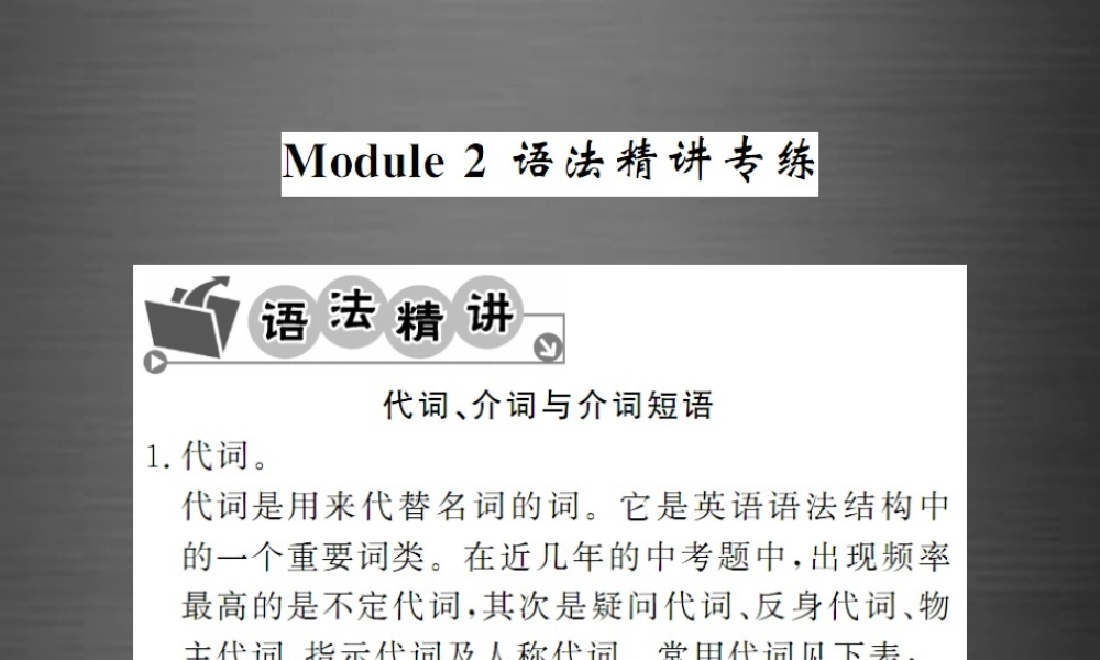 【课堂内外】九年级英语下册 Module 2 Education语法精讲精练课件 .ppt