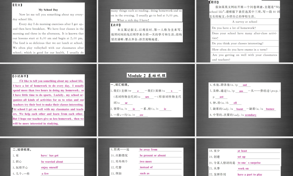 【课堂内外】九年级英语下册 Module 2 Education语法精讲精练课件 .ppt
