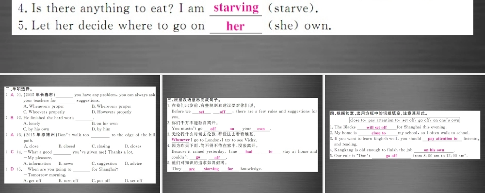 【课堂内外】九年级英语下册 Module 4 Unit 1 You must be careful of falling stones（第1课时）课件 .ppt