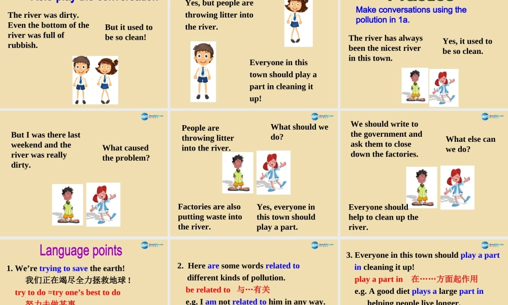 Unit 8 We’re trying to save the earth Section A（1a-2d）精品课件 .ppt