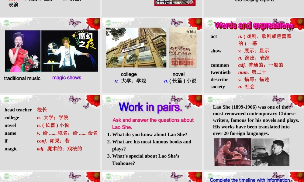八年级英语上册 Module 5 Lao She Teahouse Unit 2 It describes the changes in Chinese society课件2 .ppt