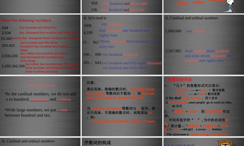 八年级英语上册 Unit 2 Numbers grammar课件 .ppt
