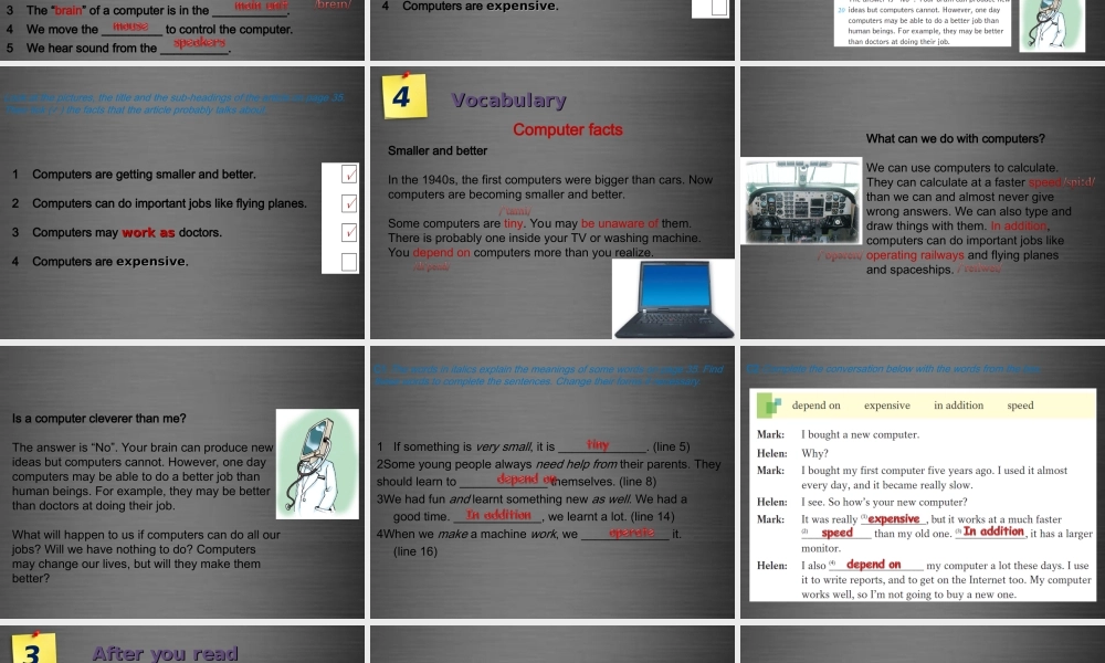 八年级英语上册 Unit 3 Computers Reading 1课件 .ppt