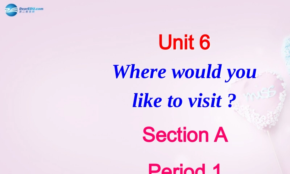八年级英语下册 Unit 6 Where would you like to visit？Period 1课件 .ppt