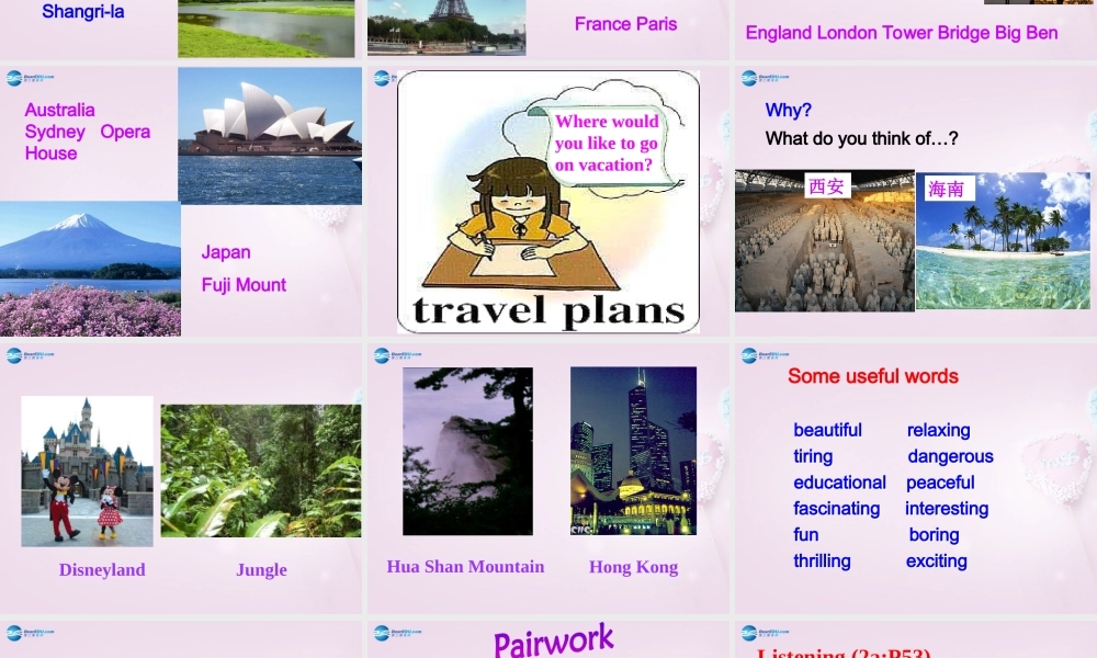 八年级英语下册 Unit 6 Where would you like to visit？Period 1课件 .ppt