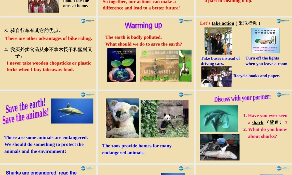 Unit 8 We’re trying to save the earth Section A（3a-3b）精品课件 .ppt