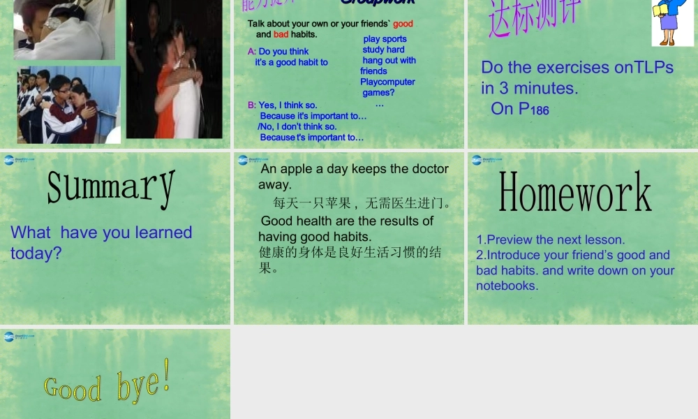 Unit 10 It’s important to have a healthylifestyle课件 鲁教版.ppt