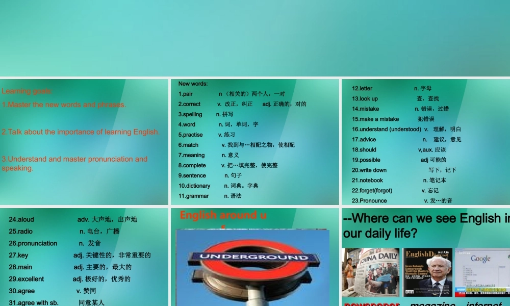八年级英语上册 Module 1 How to learn English Unit 1 Let's try to speak English as much as possible课件1.ppt