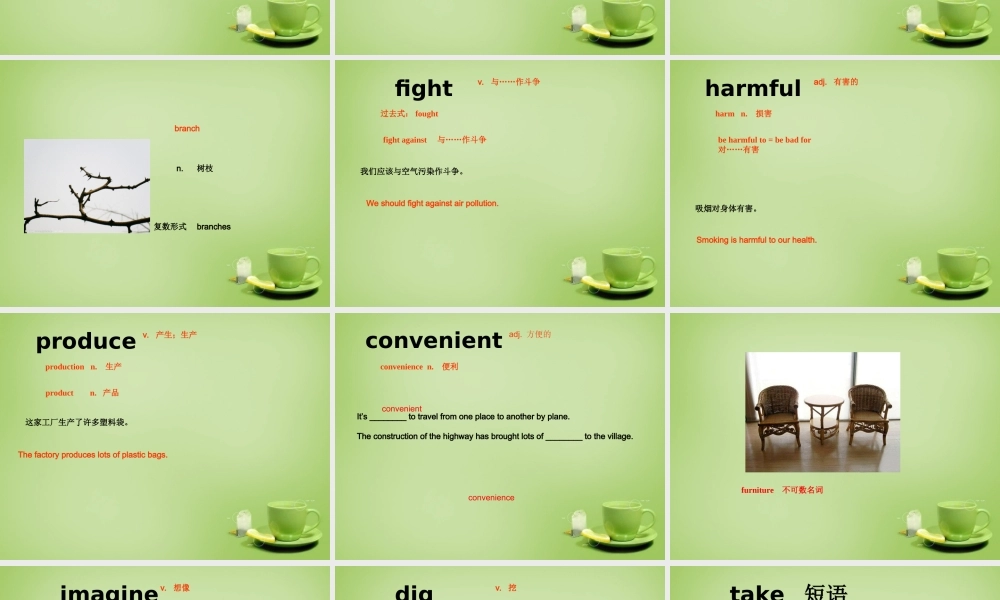 广东省深圳市文汇中学七年级英语下册 Unit 4 Save the trees Period 1 words课件 .ppt