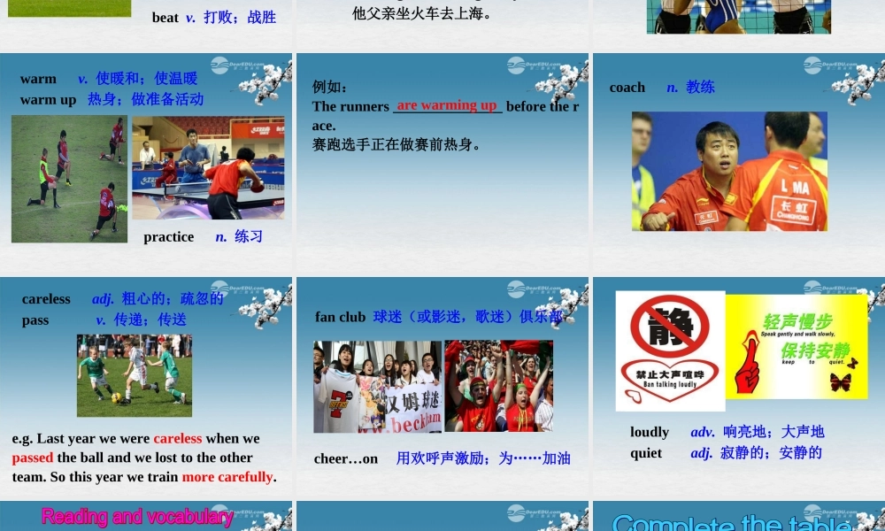 八年级英语上册 Module 3 Sports Unit 2 This year we are trainning more carefully课件 .ppt