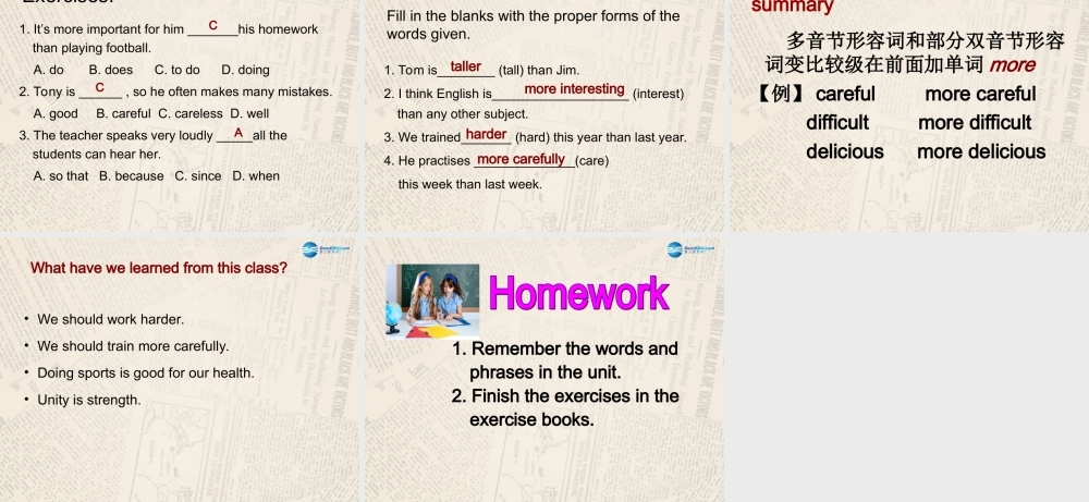 八年级英语上册 Module 3 Sports Unit 2 This year we practise more carefully课件2 .ppt