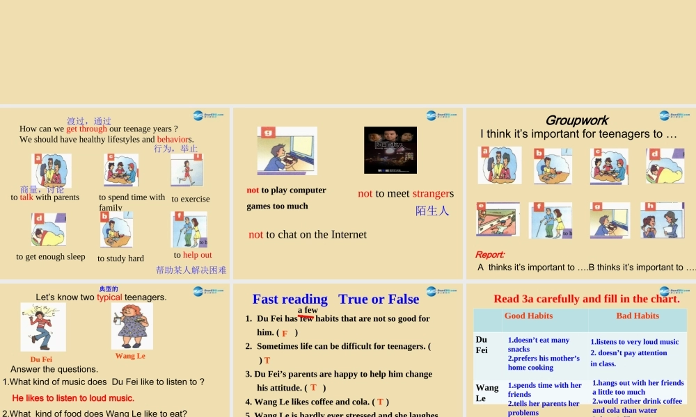 Unit 9 It’s important to have good habits Section A精品课件 .ppt