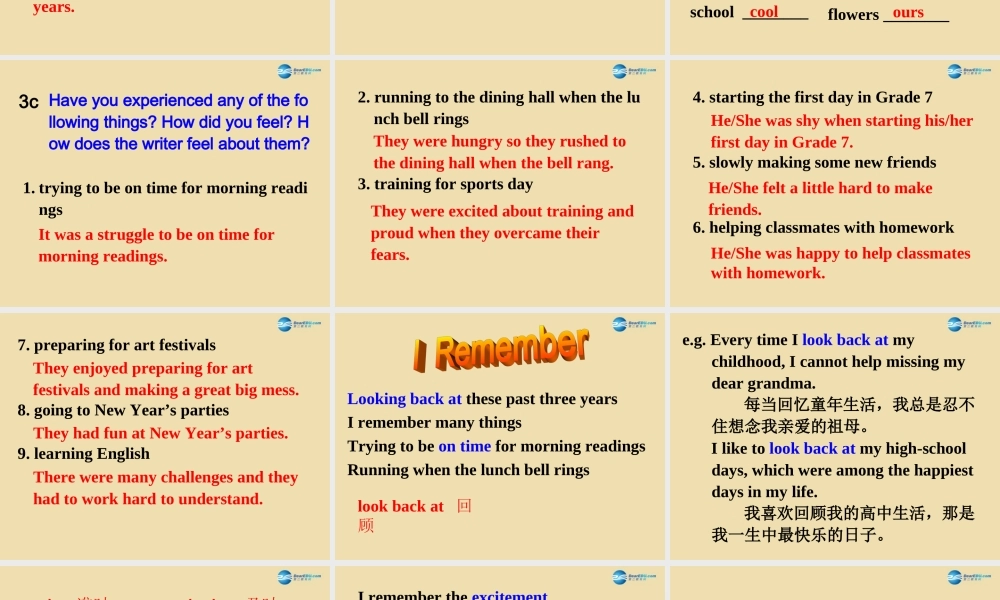 Unit 10 I remember meeting all of you in Grade 6 Section A（3a-3c）精品课件 .ppt