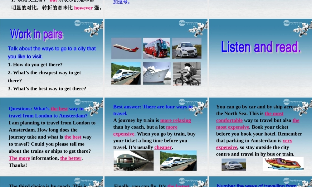 八年级英语上册 Module 4 Planesships and trains Unit 2 What is the best way to travel课件 .ppt