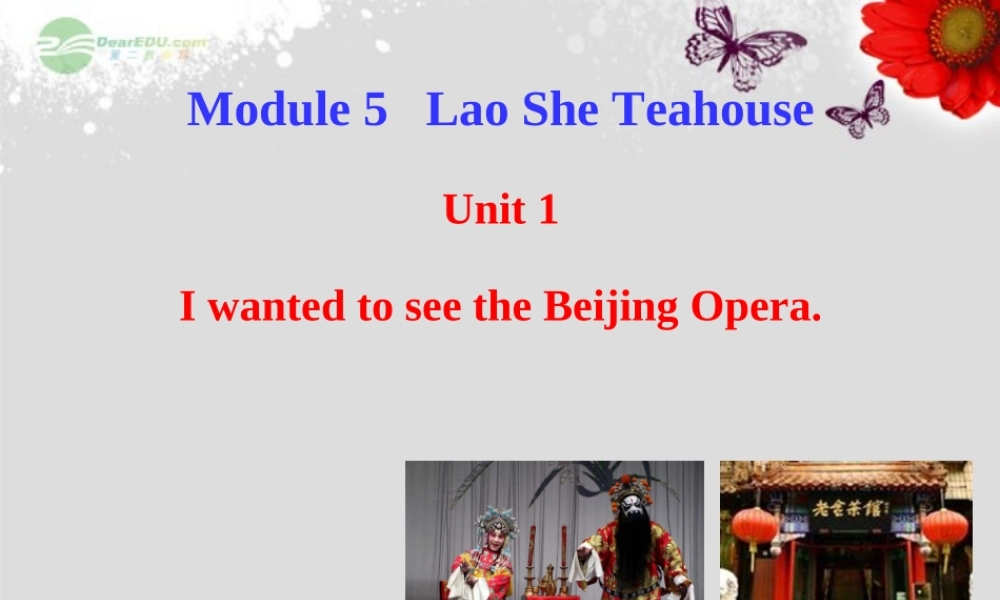 八年级英语上册 Module 5 Lao She Teahouse Unit 1 I wanted to see the Beijing Opera配套课件 .ppt