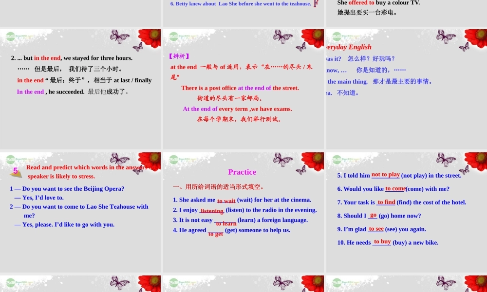 八年级英语上册 Module 5 Lao She Teahouse Unit 1 I wanted to see the Beijing Opera配套课件 .ppt