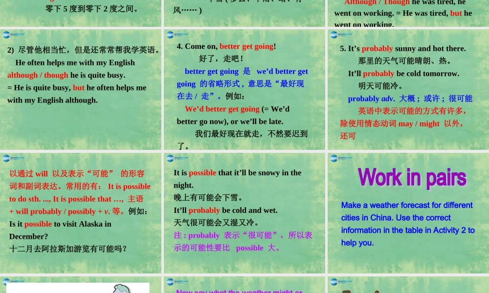 八年级英语上册 Module 10 Unit 1 It might snow课件2 .ppt