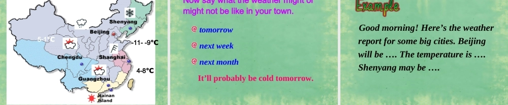 八年级英语上册 Module 10 Unit 1 It might snow课件2 .ppt