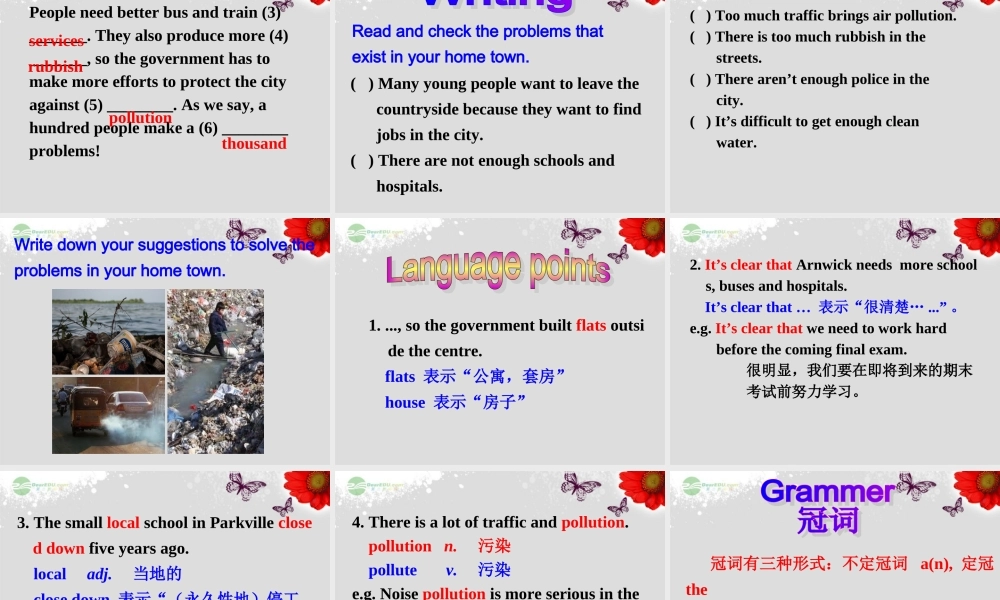 八年级英语上册 Module 9 Population Unit 2 Parkville was near Arnwick, a city with 200,000people课件 .ppt