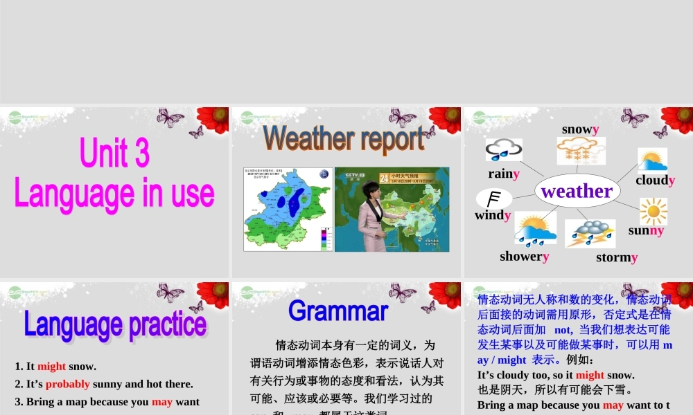 八年级英语上册 Module 10 The weather Unit 3 Language in use课件 .ppt