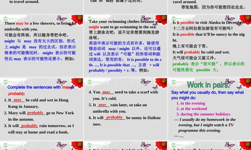 八年级英语上册 Module 10 The weather Unit 3 Language in use课件 .ppt
