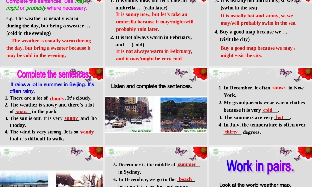 八年级英语上册 Module 10 The weather Unit 3 Language in use课件 .ppt