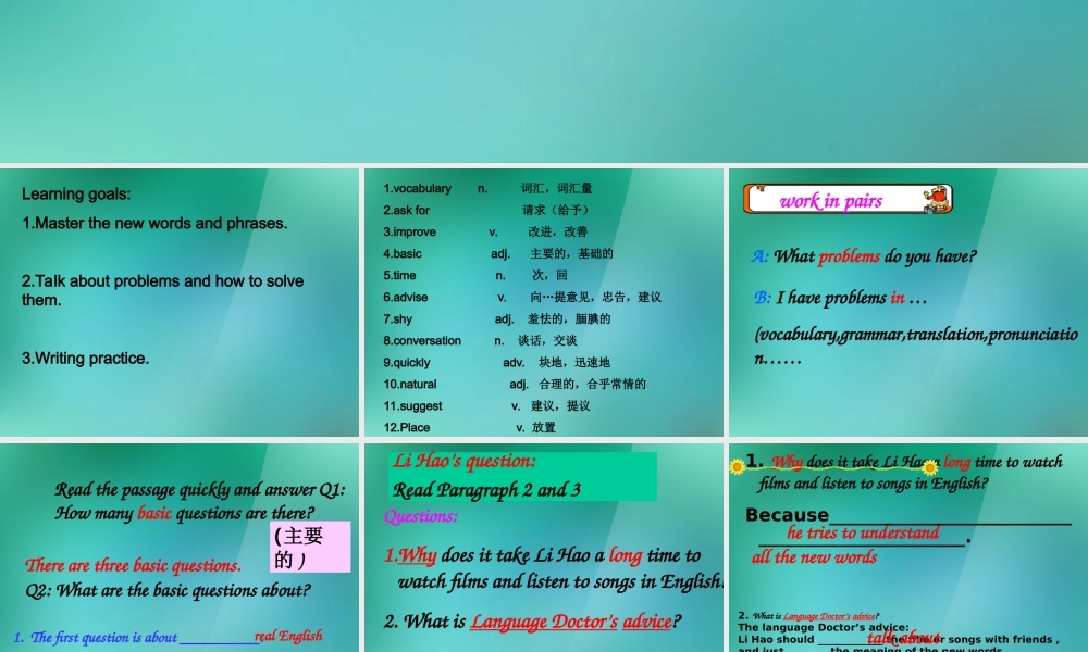 八年级英语上册 Module 1 How to learn English Unit 2 You should smile at her课件2.ppt