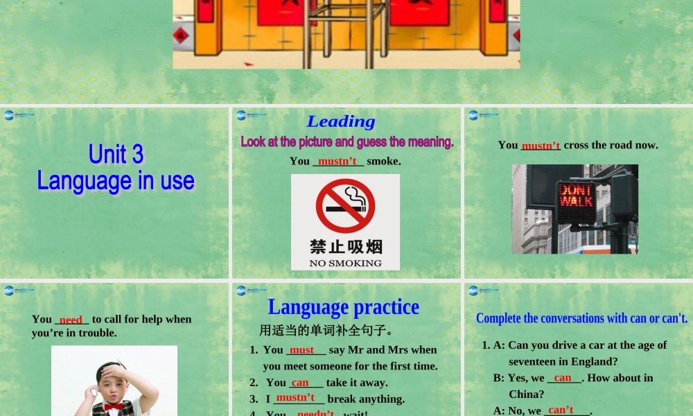 八年级英语上册 Module 11 Unit 3 Language in use课件1 .ppt