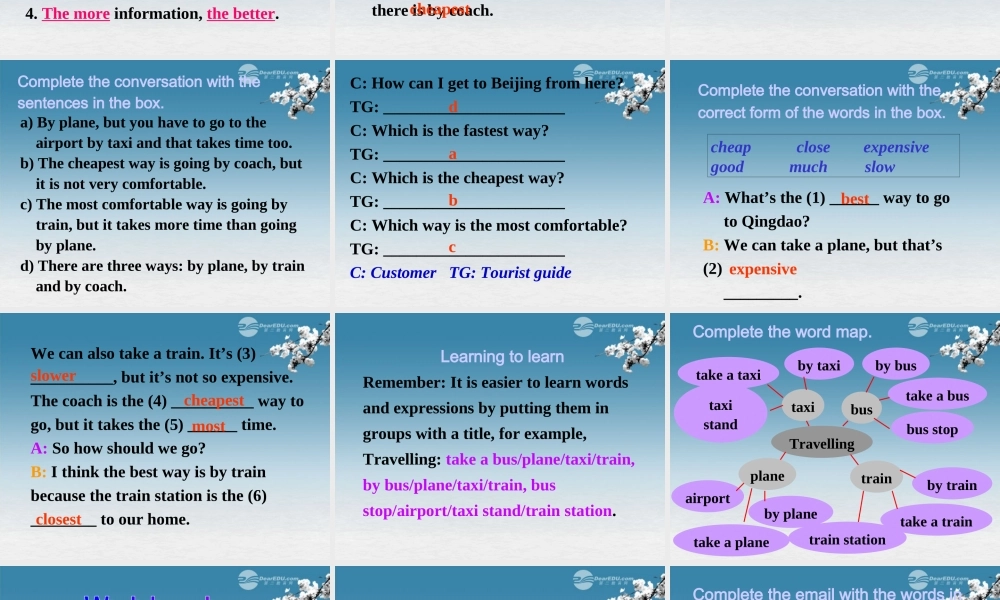 八年级英语上册 Module 4 Planesships and trains Unit 3 Language in use课件 .ppt