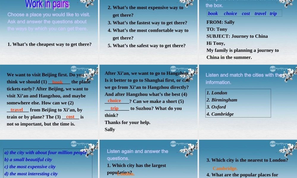 八年级英语上册 Module 4 Planesships and trains Unit 3 Language in use课件 .ppt