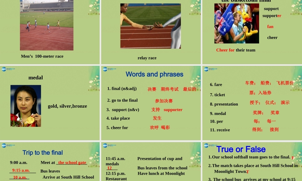 八年级英语上册 Unit 3 A day out Integrated Skill课件.ppt