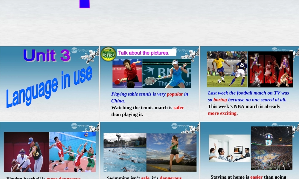 八年级英语上册 Module 3 Sports Unit 3 Language in use课件(2).ppt