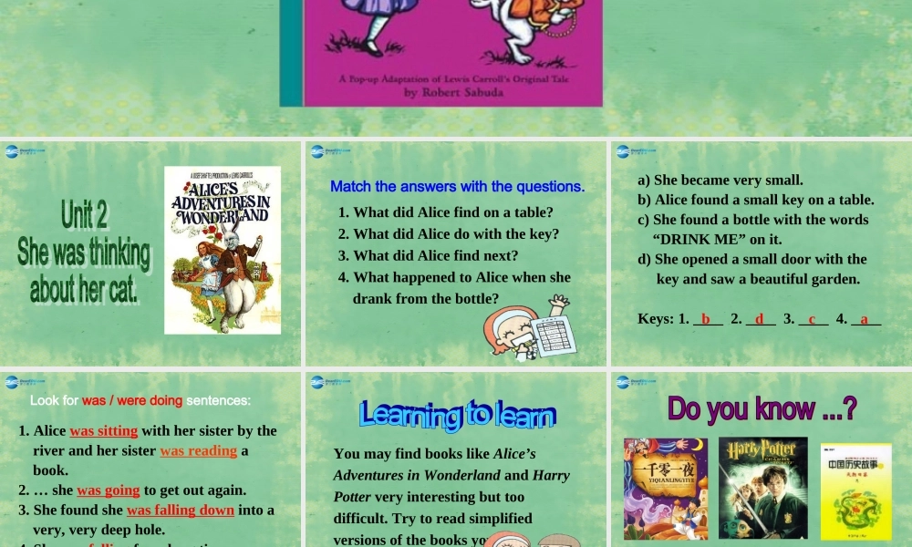 八年级英语上册 Module 7 Unit 2 She was thinking about her cat课件2 .ppt