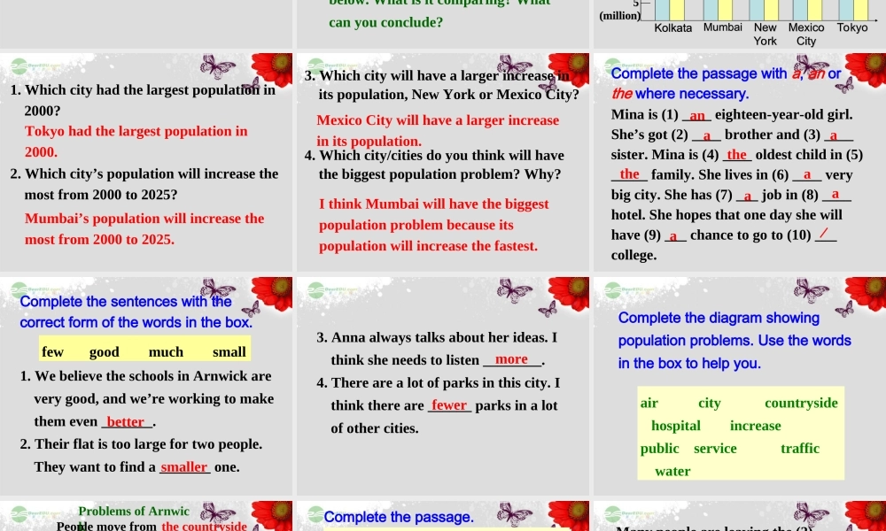 八年级英语上册 Module 9 Population Unit 3 Language in use课件 .ppt