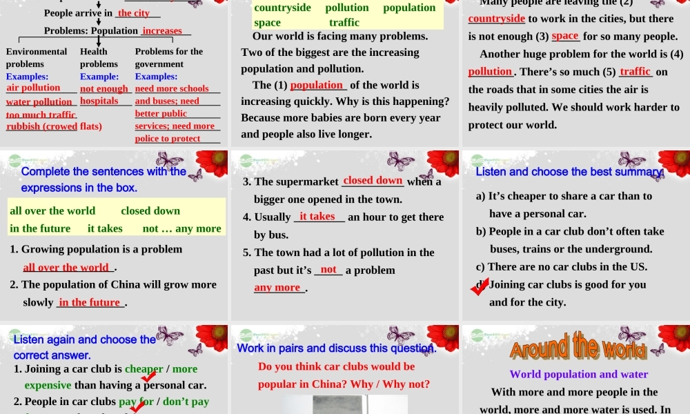八年级英语上册 Module 9 Population Unit 3 Language in use课件 .ppt
