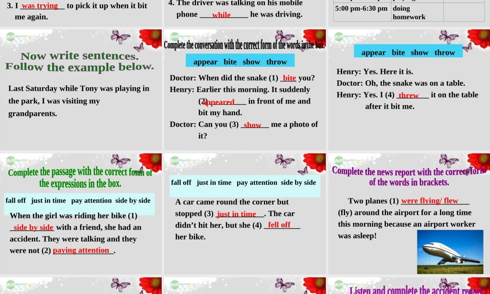 八年级英语上册 Module 8 Accidents Unit 3 Language in use课件 .ppt